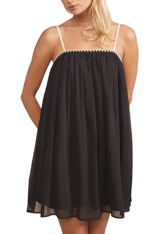 Sustainable Fashion Extravaganza Lined Sheer Mini Dress In Black