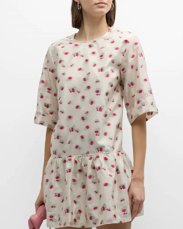 Budget Friendly Organza Jacquard Open-Back Mini Dress In Tofu