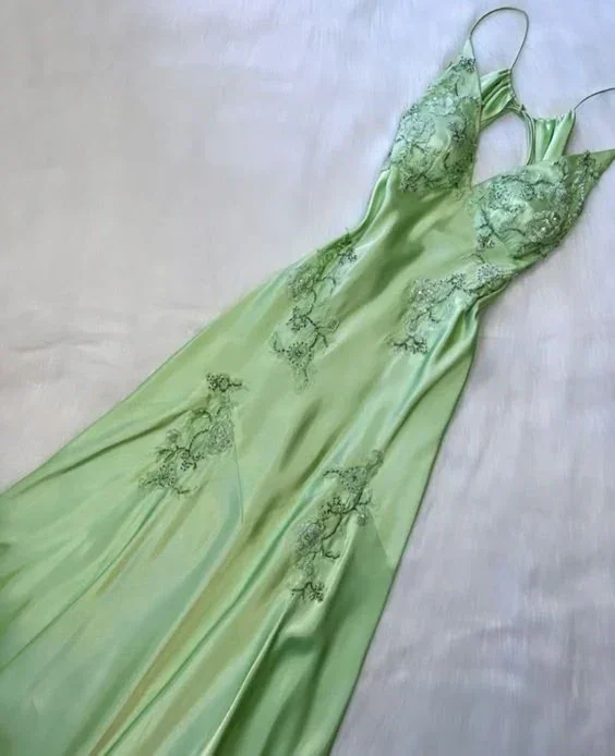 Insane Discount Onslaught Fashion Mint Green Spaghetti Straps Lace Beaded Prom Dress Evening Party Gown Y7530 Great Deals On Ethnic Cultural Wear