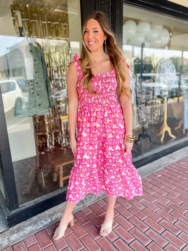 Classic Modern Offers [THML} Oh My Heart Maxi Dress Minimalist Office - Ready Style