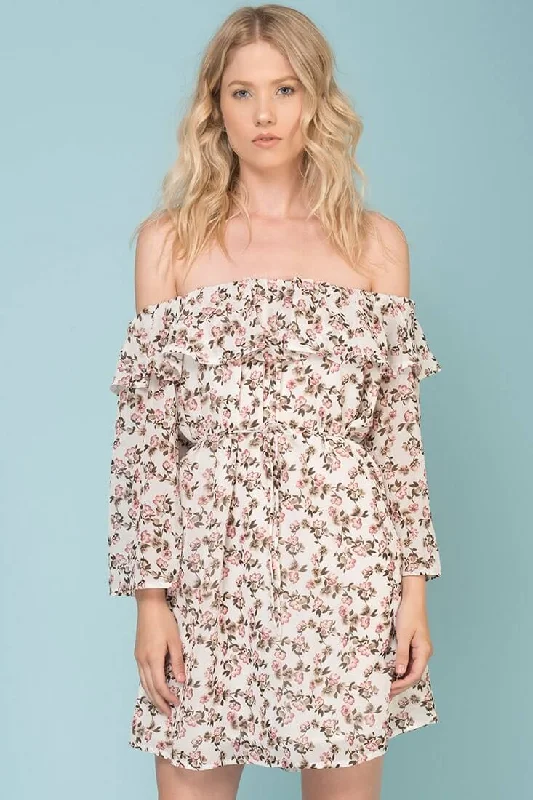 Swimwear Summer Blowout Emmie Floral Brunch Day Dress White Feminine Grace