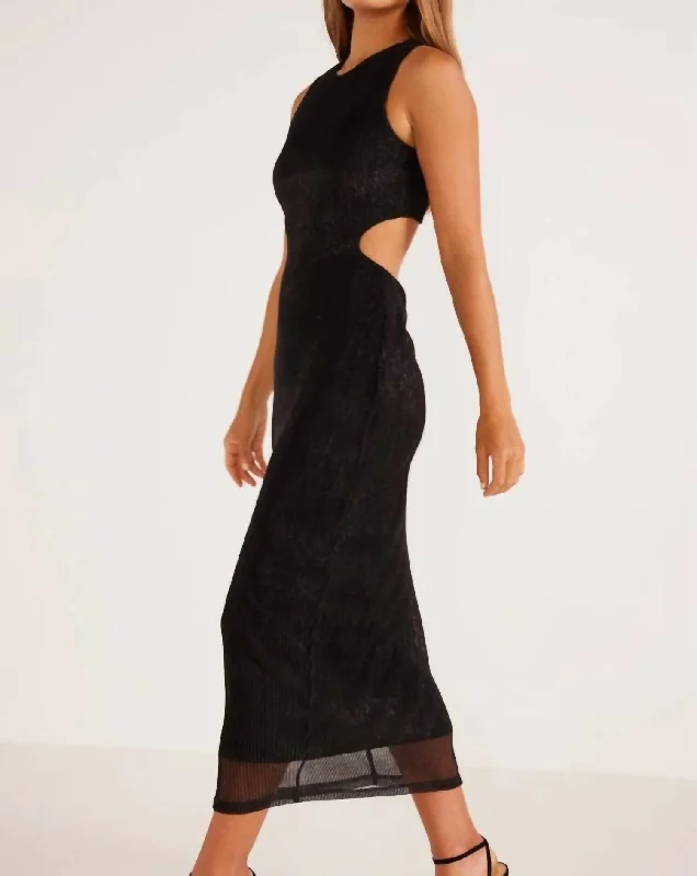 Special Offers Astrid Cutout Midi Dress In Black Feminine Grace