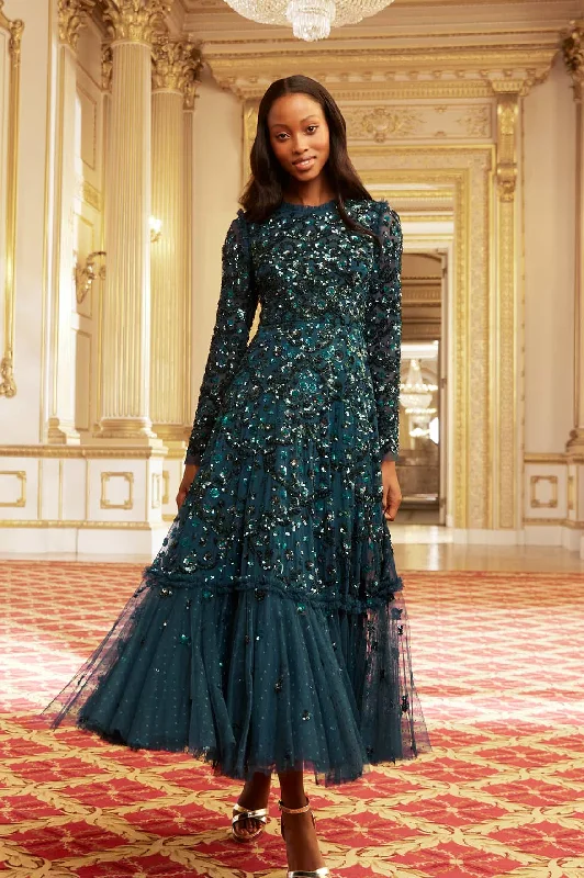 Best Deals Of The Season Alina Sequin Ankle Gown Classic Charm