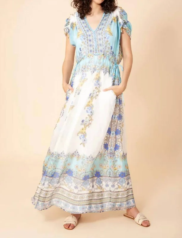 Discover Promotions Avant Chiffon Maxi Dress In Blue Effortless Sophistication