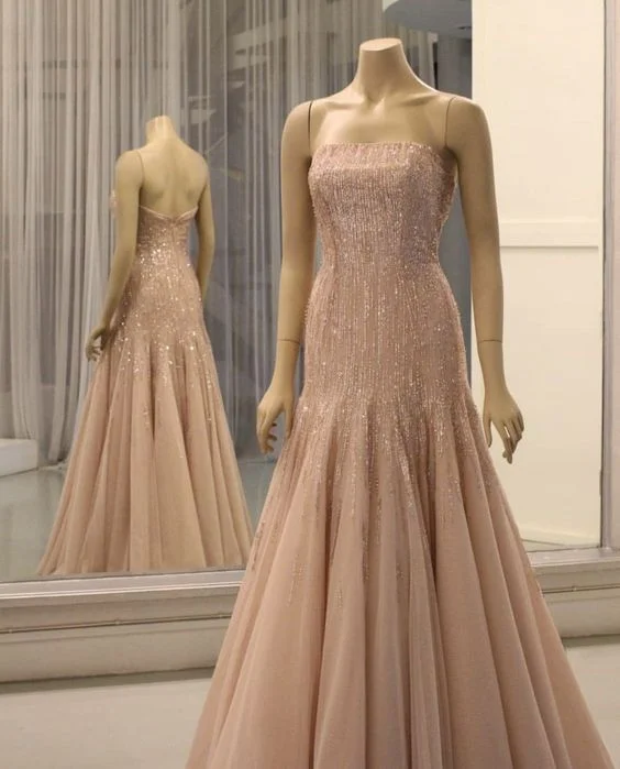 Vintage Style Deals Charming Strapless Mermaid Evening Dress,Formal Gown Y6687 Graceful Cut