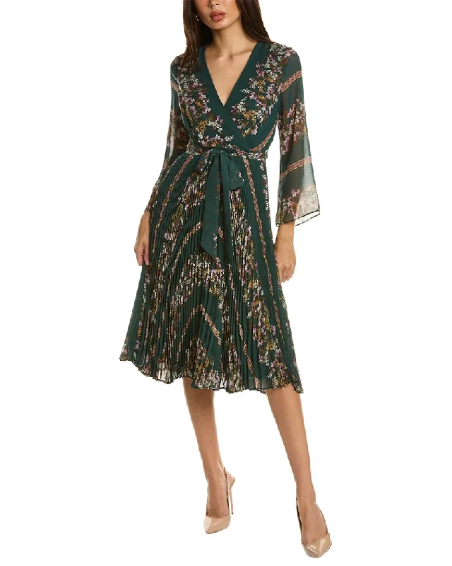 Fashion Deal MAISON TARA Printed Chiffon Maxi Dress Feminine Soft - Hued Styles