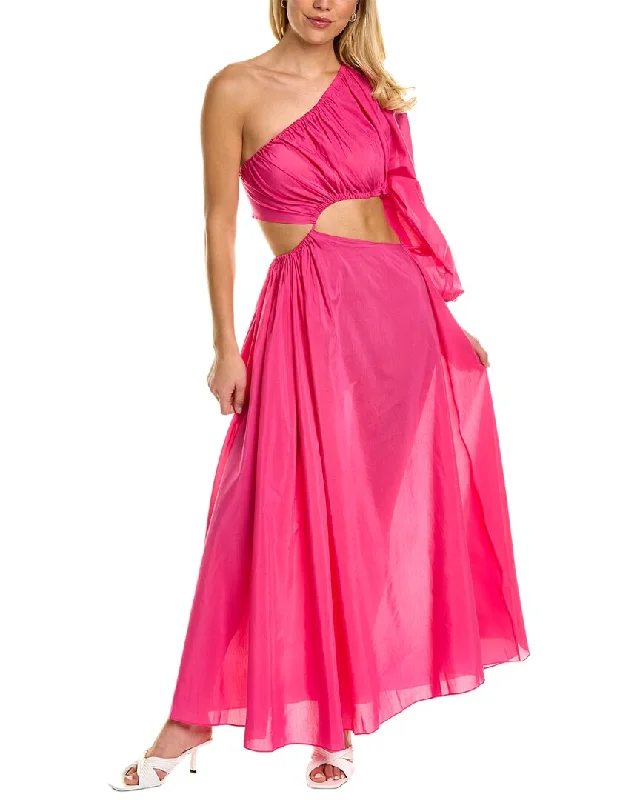 Exclusive Discount Matteau One-Shoulder Silk-Blend Maxi Dress Sophisticated Cut