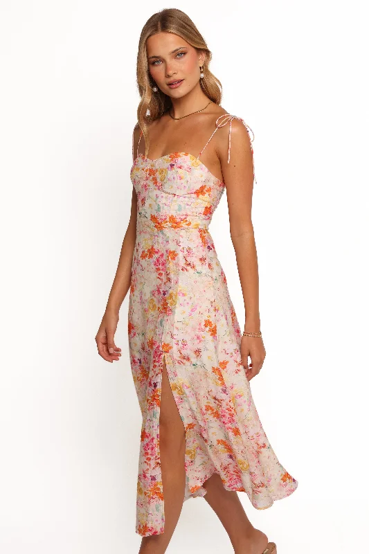 Sophisticated Fashion Cordelia Midi Dress - Floral Minimalist Office - Ready Style