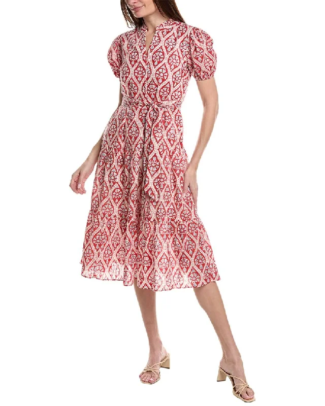 Budget Saver Garrie B Tiered Midi Dress Feminine Soft - Hued Styles