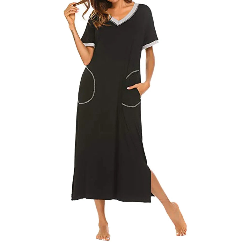 Affordable Women's Outfit Unleash Your Style JuliaFashion - Women's Ultra-Soft Nightshirt Short Sleeve Sleepwear Nightgown Full Length V Neck Casual Long Women's Summer Dress Affordable Women's Outfit Unleash Your Style JuliaFashion - Women's Ultra-Soft Nightshirt Short Sleeve Sleepwear Nightgown Full Length V Neck Casual Long Women's Summer Dress