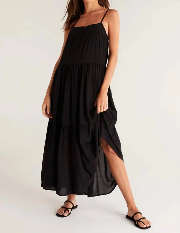 Evening Elegance Waverly Maxi Dress In Black Feminine Charm