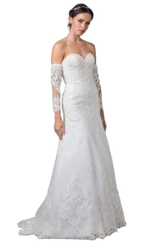 The Latest Fashion Trends Aspeed Bridal - W2376 Arm Sleeve Sweetheart Bridal Gown Feminine Flow