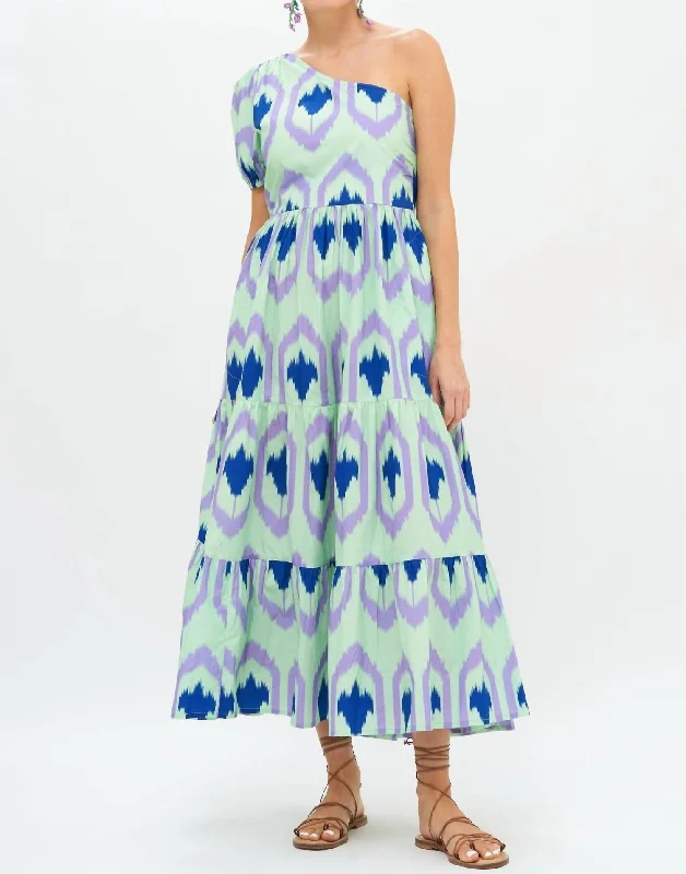 Exclusive Sale One Shoulder Maxi Dress In Odisha Green Refined Look