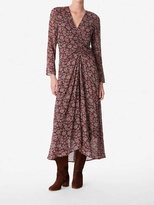 Explore What'S New Marron Biba Midi Dress In Classic Brown Coastal Beach - Inspired Style