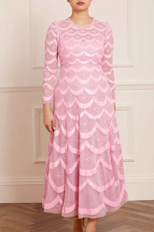 Affordable Trendy Fashion Fifi Long Sleeve Ankle Gown Romantic Detailing
