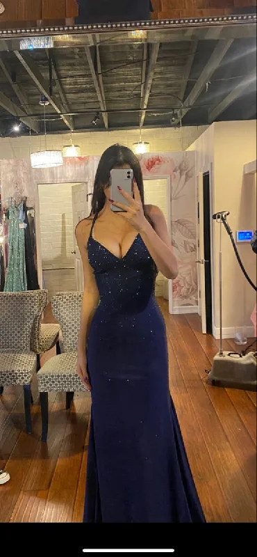Trendy Looks On Sale Elegant Navy Blue Mermaid Prom Dress,Navy Blue Evening Gown  Y6779 Modern Glamour