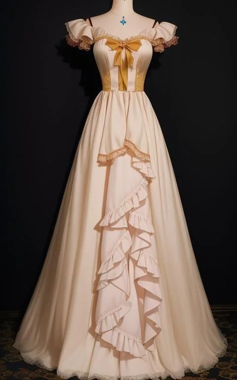 Daily Deals Elegant Champagne A-Line Tulle Satin Princess Long Party Dress Evening Gown, D385 Nordic Minimalist Home Look