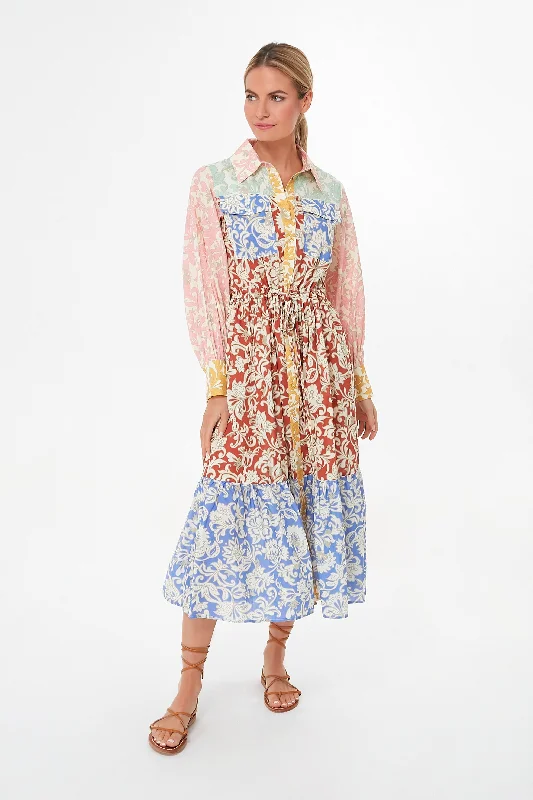 Women's Outdoor Attire Effortless Style Folk Spliced Capri Maxi Dress