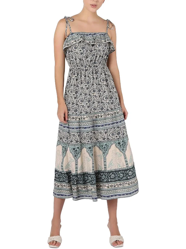 Sale Event, Prices Rock Womens Midi Ruffled Neckline Midi Dress Rustic Countryside Charm Look
