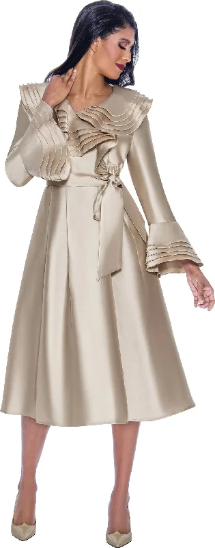 Trendy Women'S Wear Collection Divine Apparel DN12281 Long Sleeve Formal Midi Length Dress Minimalist Chic