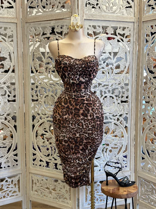 Affordable Luxury Women's Garments Stupidly Low Prices Cheetah Print Cami Midi Dress - Estira, Stretchy Affordable Luxury Women's Garments Stupidly Low Prices Cheetah Print Cami Midi Dress - Estira, Stretchy