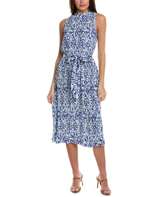 Style Revolution Crystal Kobe Pleated Midi Dress Elegant Ensemble