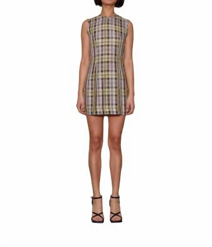 Fashion Sale Ava Mini Dress In Brown-Wasabi Check