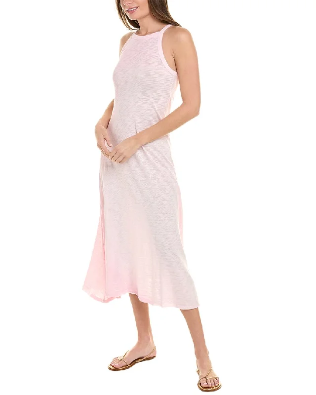 Limited Time Flash Sale ATM Anthony Thomas Melillo Hand-Sprayed Slub Jersey Maxi Dress Art Deco Geometric Pattern Look