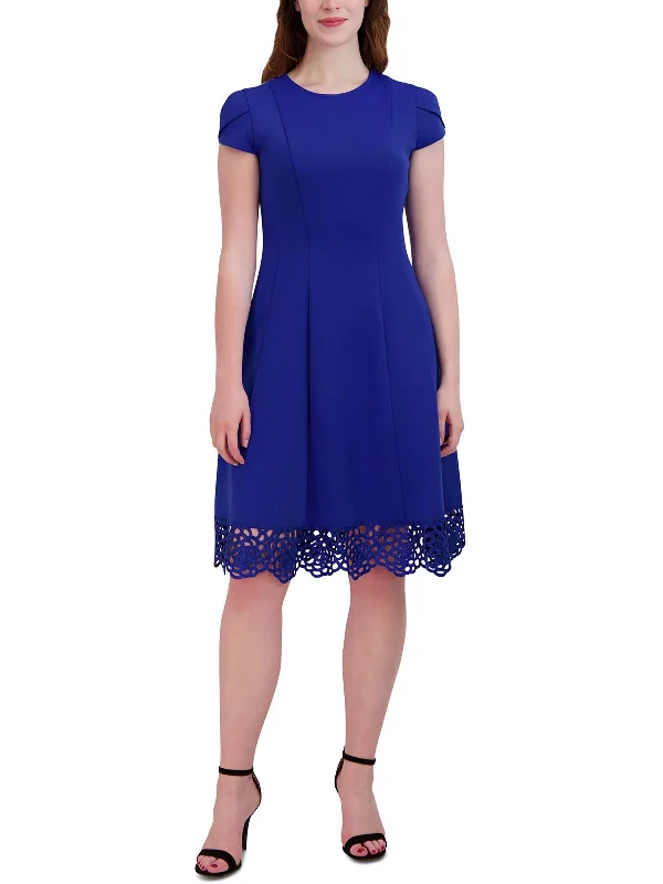 Cozy Chic Promotions Womens Lace Trim Cap Sleeve Midi Dress Modern Romance