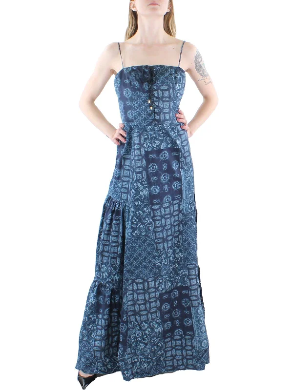New Arrivals Womens Woven Printed Maxi Dress Holiday Sale