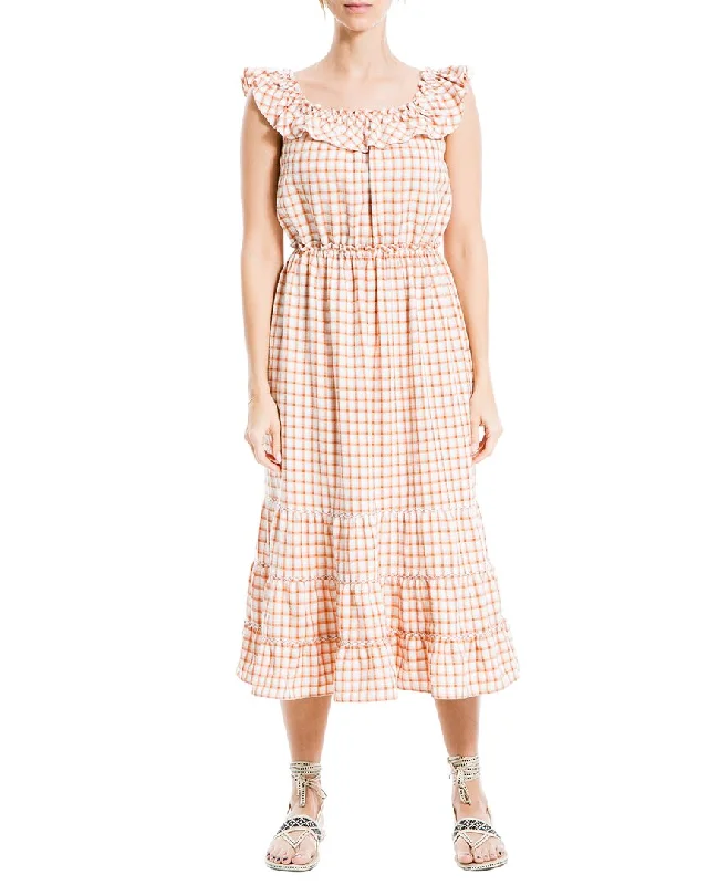 Sleek Style Discounts Max Studio Midi Dress Tropical Island - Inspired Attire
