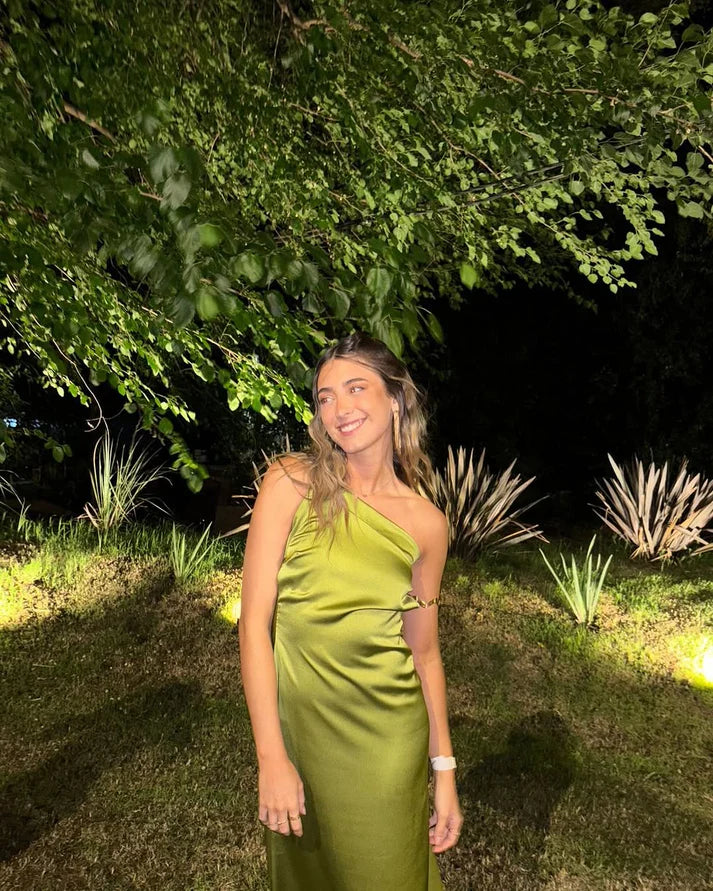 Ride The Style Wave Green Backless Long Prom Dress Satin Evening Dress, D83 Seasonal Trend