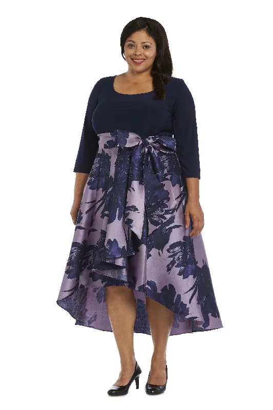 Cozy Comfort Style Sale R&M Richards 3131W Plus Size High Low Dress Sale Dreamy Draping