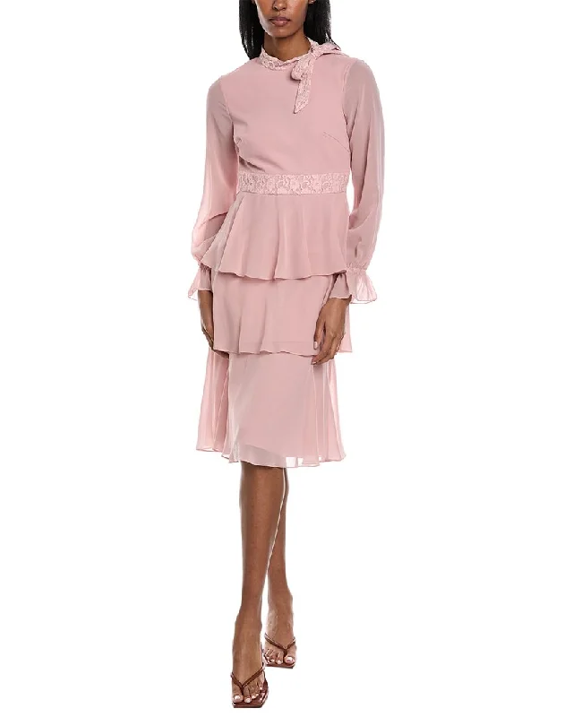 Stylish Deals Mikael Aghal Lace Midi Dress Graceful Cut