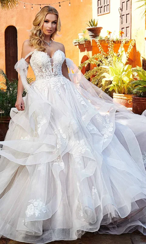 Unleash Your Trendy Side Rachel Allan Bridal Rb3163 - Illusion Bodice Bridal Gown Flash Sale