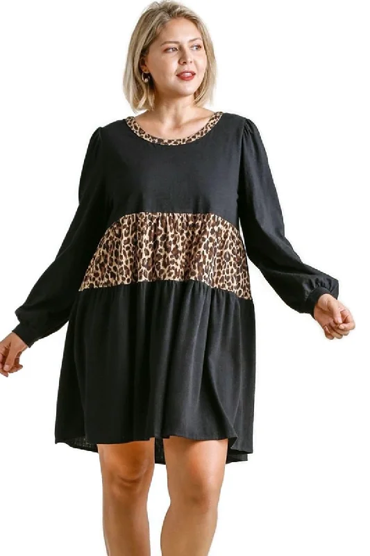 Weekend Price Drop – Shop Before It'S Gone Leopard Tiered Babydoll Dress, Black