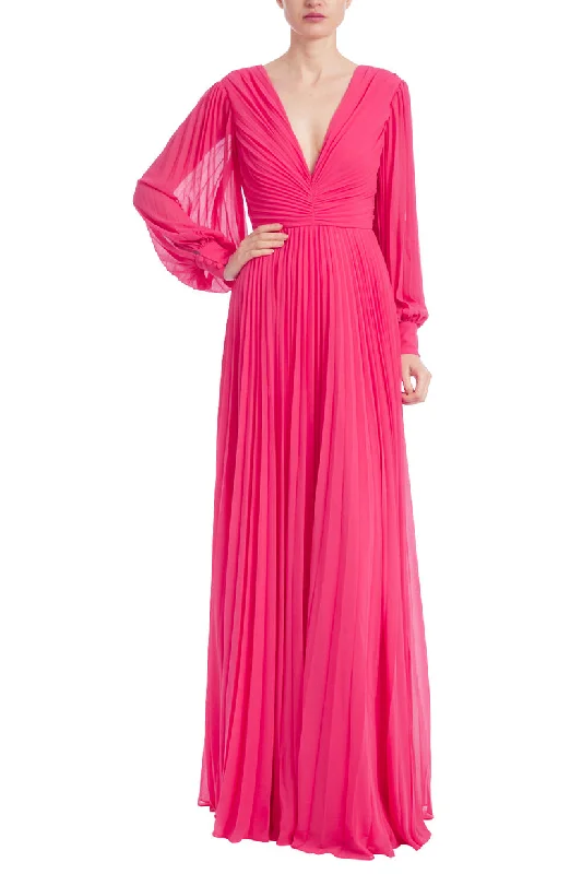 Chic And Edgy Badgley Mischka EG3179 Long Sleeve A Line Formal Dress Feminine Soft - Hued Look