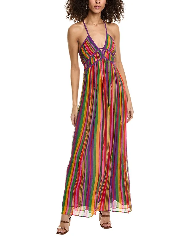 Cozy Comfort Style Sale ba&sh Silk-Blend Maxi Dress Feminine Charm