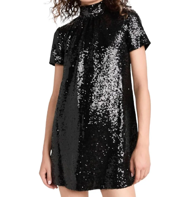 Exclusive Sale Ilana Sequined Mesh Mini Dress In Black