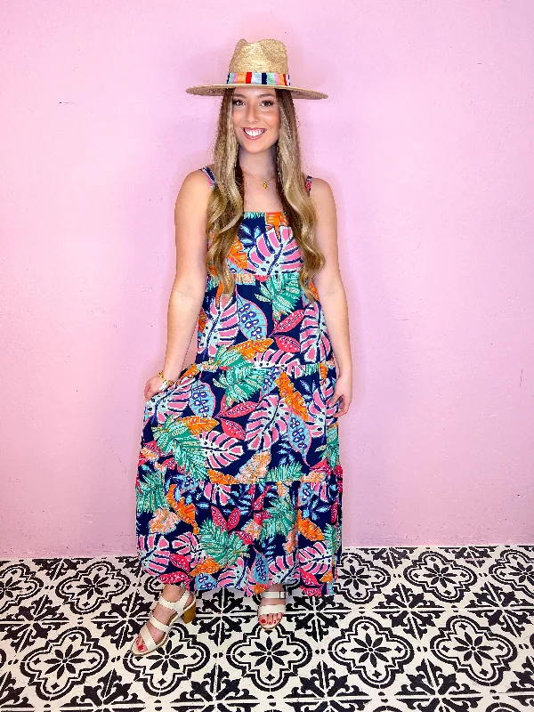 Luxe Style Discounts Tropical Summer Tiered Maxi Dress Vintage Retro Party Wear