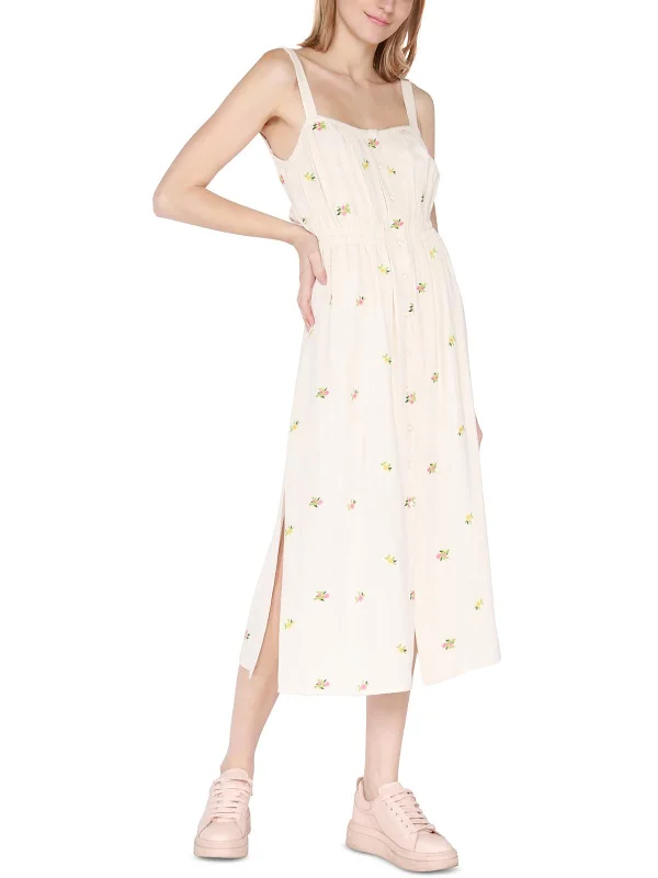 Top Brand Discounts Womens Linen Blend Midi Midi Dress Contemporary Chic