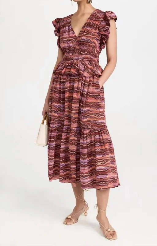 Sale Event, Prices Rock Bendetta Peplum Waist Midi Dress In Purple Sapphire Disco - Inspired Retro Dance Look