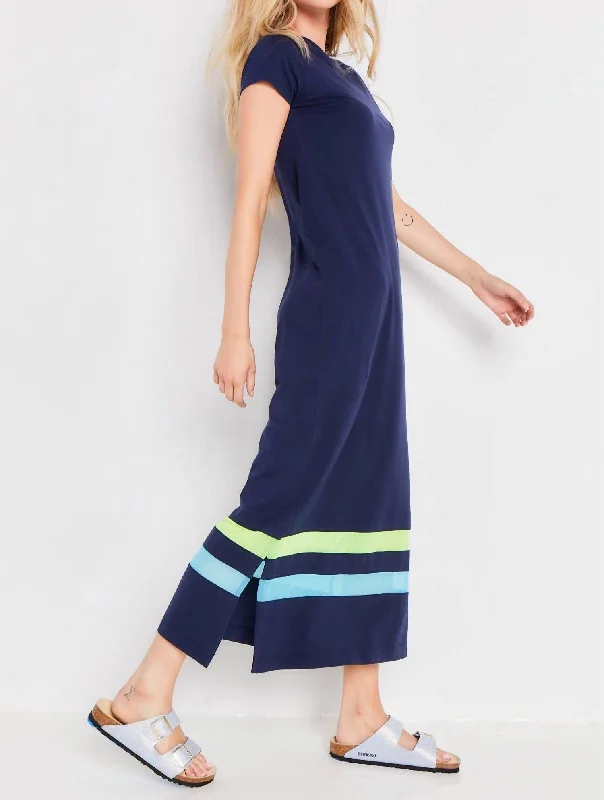 Everyday Elegance Sale Mesher Maxi Dress In Navy Big Savings On Minimalist Office Styles