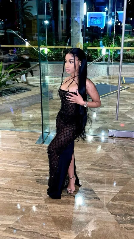 Luxury Casual Deals Sexy Black Sheath Long Prom Dress,Chic Black Evening Gown Y2218 Sophisticated Cut