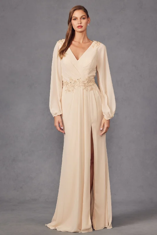 Chic Trend Collection Juliet JTM16A Beaded Long Sleeve Formal Mother of The Bride Dress Exquisite Craftsmanship