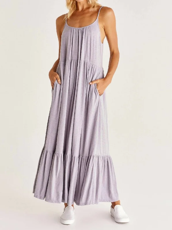 Additional Time-Limited Offers Lido Slub Maxi Dress In Lavender Ash Dreamy Aesthetic