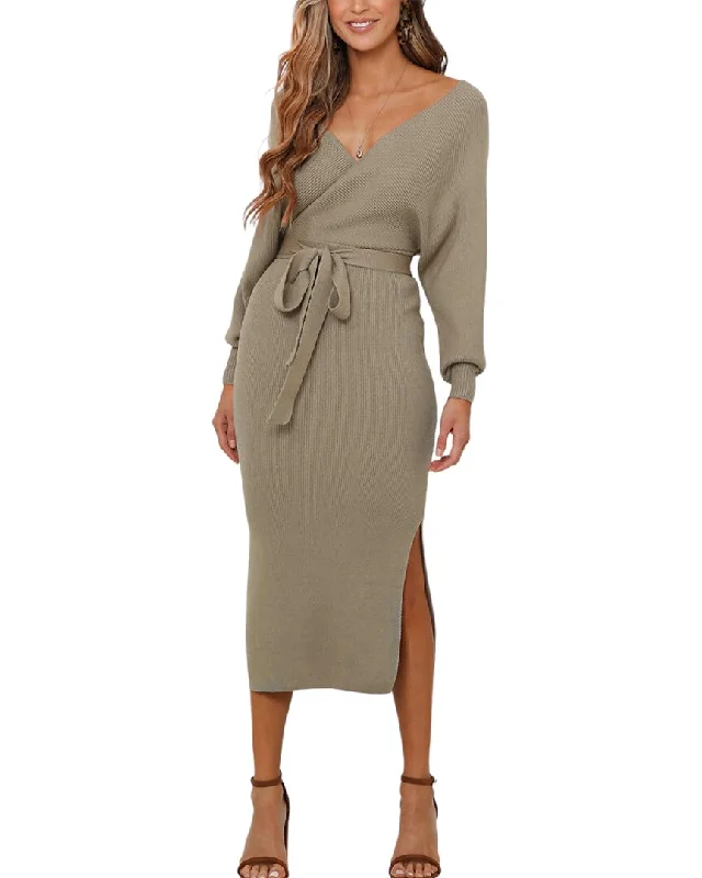 Sustainable Fashion Extravaganza VERA DOLINI Midi Dress Minimalist Chic