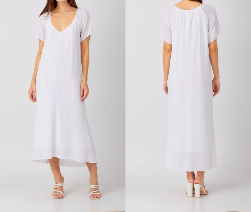 Stay Ahead In Style Midi Dress In White Flash Deals