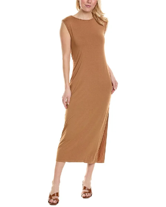 Sporty Fashion Offers Stateside Luxe Jersey Boatneck Midi Dress Refined Look