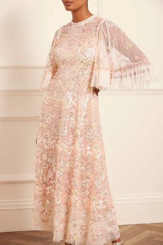 Luxury Fashion Garden Delight Gloss Ankle Gown Effortless Style